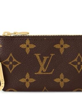 Louis Vuitton Monogram Canvas Key Pouch in Brown and Gold
